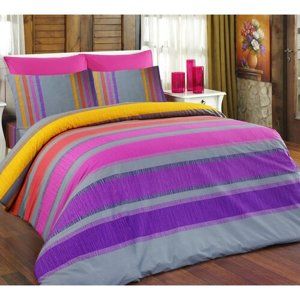 Bedtex obliečky ELLE fialové bavlna, 140 x 200 cm, 70 x 90 cm