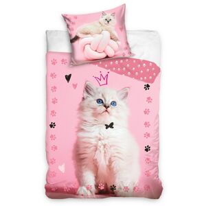 TipTrade Bavlnené obliečky Mačička Princezná, 140 x 200 cm, 70 x 90 cm