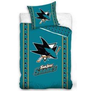 BedTex Bavlnené obliečky NHL San Jose Sharks Stripes, 140 x 200 cm, 70 x 90 cm