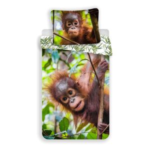 Jerry Fabrics Bavlnené obliečky Orangutan, 140 x 200 cm, 70 x 90 cm