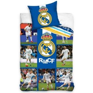 Carbotex Bavlnené obliečky Real Madrid Mozaika, 140 x 200 cm, 70 x 80 cm