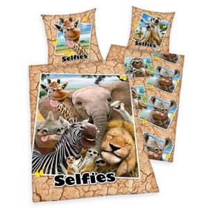Herding Bavlnené obliečky Zoo Selfie, 140 x 200 cm, 70 x 90 cm
