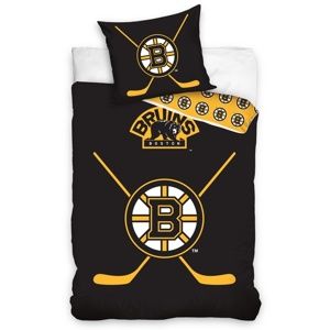 TipTrade Bavlnené svietiace obliečky NHL Boston Bruins, 140 x 200 cm, 70 x 90 cm