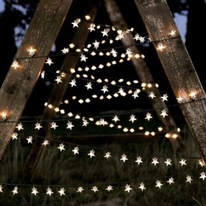 DecoKing Svetelná vianočná reťaz Hviezdičky teplá biela, 100 LED