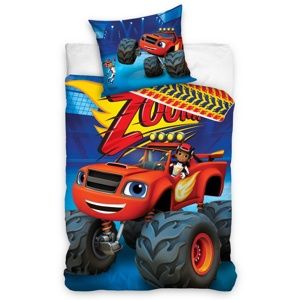 TipTrade Detské bavlnené obliečky Blaze Monster Truck Blue, 140 x 200 cm, 70 x 90 cm