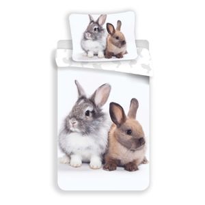 Detské bavlnené obliečky Bunny Friends, 140 x 200 cm, 70 x 90 cm