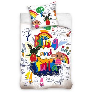 TipTrade Detské bavlnené obliečky do postieľky Zajačik Bing Maľovanky, 100 x 135 cm, 40 x 60 cm