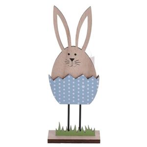 Koopman Veľkonočná dekorácia Zajačik vo vajíčku modrá, 21 cm