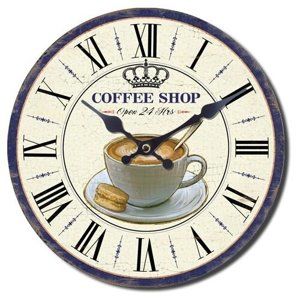 Nástenné hodiny Coffee shop, pr. 28 cm