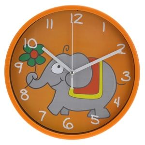 Nástenné hodiny Elephant oranžová, 23 cm