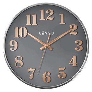 LAVVU LCT1161 - Šedé hodiny Home Grey s dreveným dekorom 