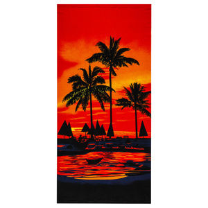 JAHU Plážová osuška Palmy červená, 70 x 150 cm
