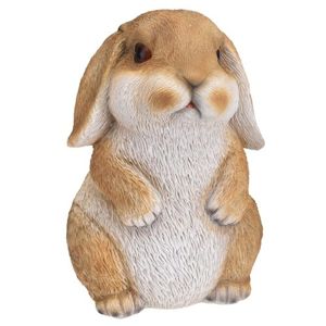Polyresinová dekorácie sediaci králik Bunn hnedá, 15 cm