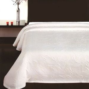 Forbyt Prehoz na posteľ Floral biela, 140 x 220 cm, 140 x 220 cm