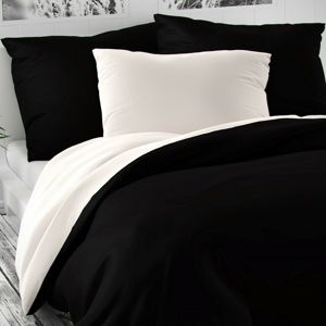 Kvalitex Saténové obliečky Luxury Collection čierna / biela, 220 x 200 cm, 2 ks 70 x 90 cm
