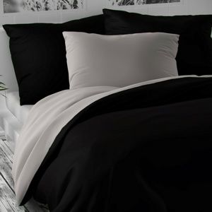 Kvalitex Saténové obliečky Luxury Collection čierna/svetlosivá, 200 x 200 cm, 2 ks 70 x 90 cm