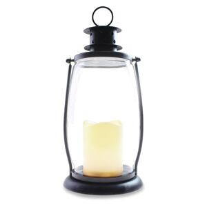 Sklenený lampáš s LED sviečkou Chic, 15,5 x 15,5 x 30 cm