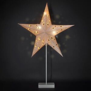 Solight LED vianočná hviezda so stojanom, biela, 45 cm, 10x LED, 2x AA
