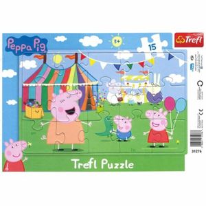 Trefl Puzzle Prasiatko Peppa V zábavnom parku, 15 dielikov