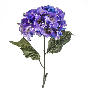 Umelá kvetina hortenzia modro- fialová, 60 cm, Livo