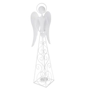 Veľký dekoračný kovový anjel na sviečku, 13 x 51 x 13 cm