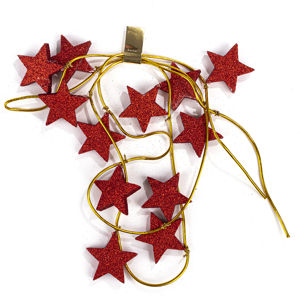 Vianočná girlanda s hviezdami červená, 220 cm