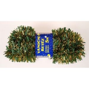 Vianočná reťaz Chunky zeleno-zlatá, 500 cm