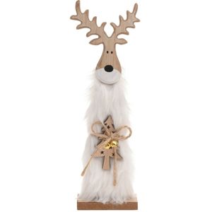 Vianočný drevený Sob Ervín biela, 30 cm, 30 cm
