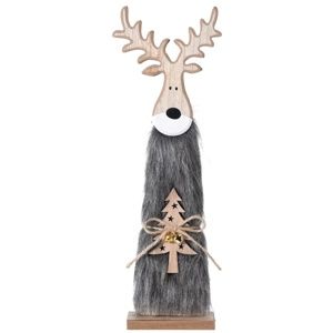 Vianočný drevený Sob Ervín sivá, 40 cm, 40 cm