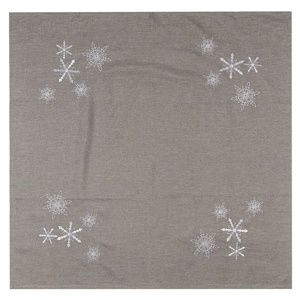 BO-MA Trading  Vianočný obrus Vločky sivá, 85 x 85 cm